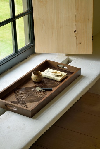 Walnut Linear Squares Tray