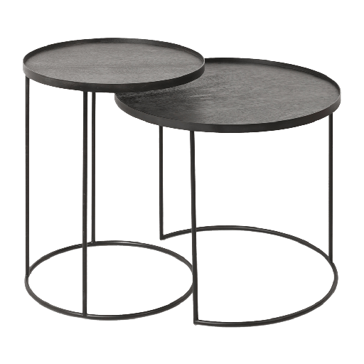 Round Tray Side Table Set