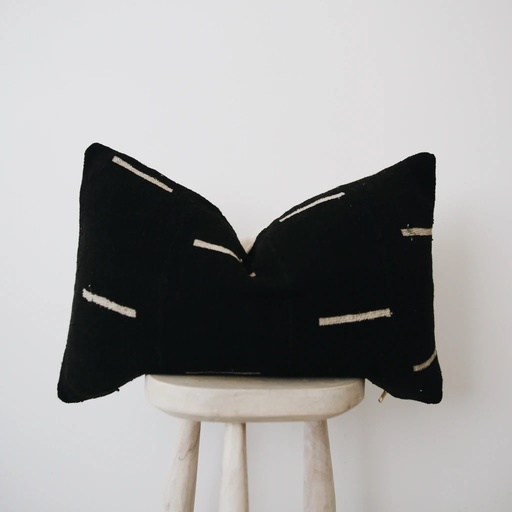 Mae Woven - Pino Black Lumbar Cushion Cover Set