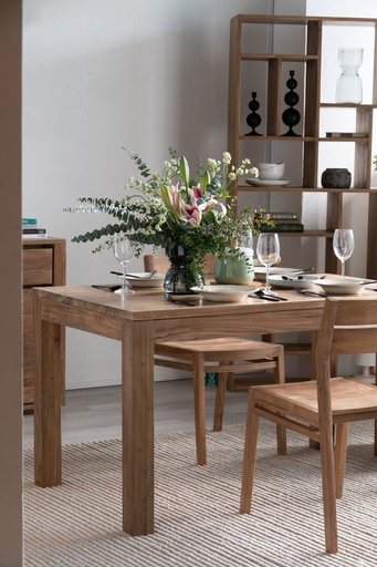 Reclaimed Teak Straight Dining Table